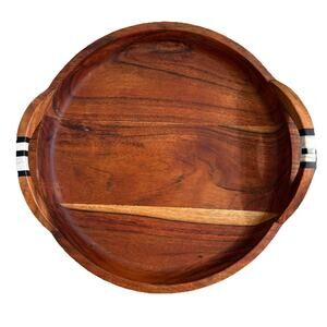 Juliska Brown Stonewood Stripe Round 12” Serving Tray